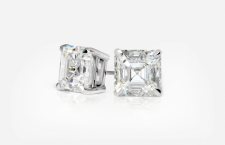 Cercei solitaire Asscher Moissanite [1]