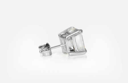 Cercei solitaire Asscher Moissanite [2]