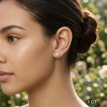 Princess solitaire earrings [4]
