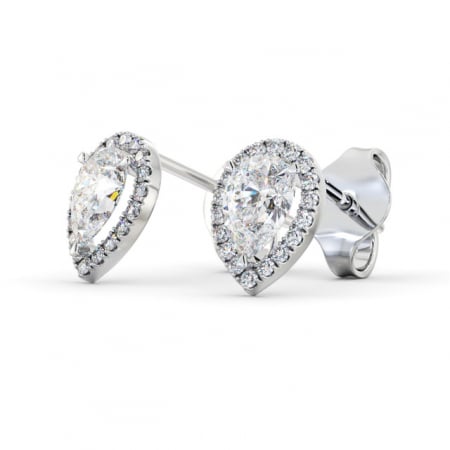Moissanite - Cercei Teardrop Halo