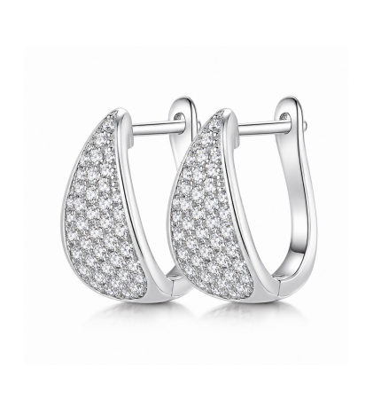Cercei - Cercei din Argint cu Moissanite Pavé 0,57 CT – The Pavé Teardrop