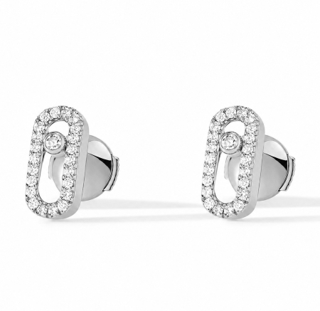 Cercei - Cercei din Argint cu Moissanite Model Minimalist Link 0,4 CT