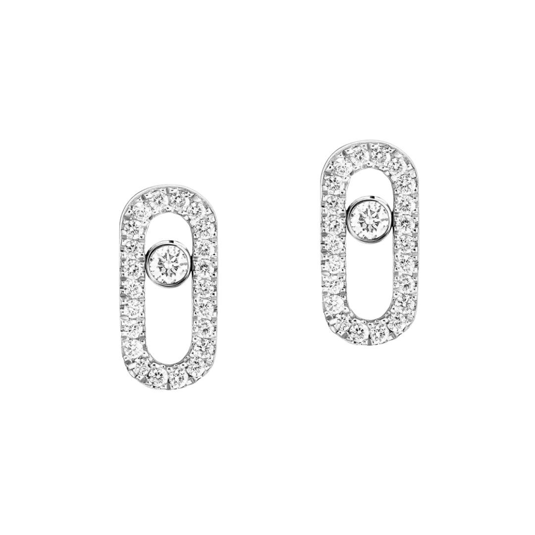 Cercei din Argint cu Moissanite Model Minimalist Link 0,4 CT [1]