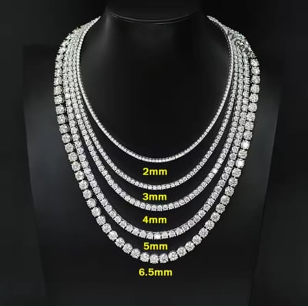 Colier Tennis Classic Moissanite Gold 3 mm [6]