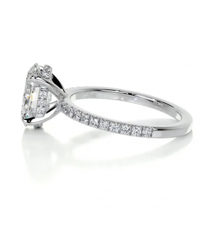 Inel Oval Elegance Pave Band Hidden Halo [2]