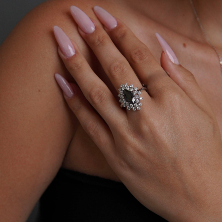Inel Midnight Marquise Halo 1,5 CT [5]