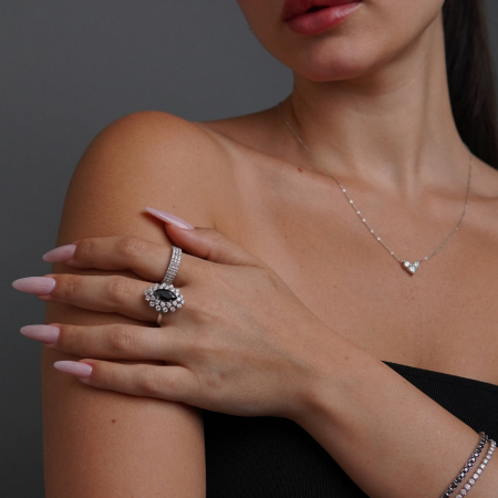 Inel Midnight Marquise Halo 1,5 CT [8]