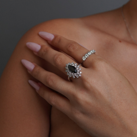 Inel Midnight Marquise Halo [6]