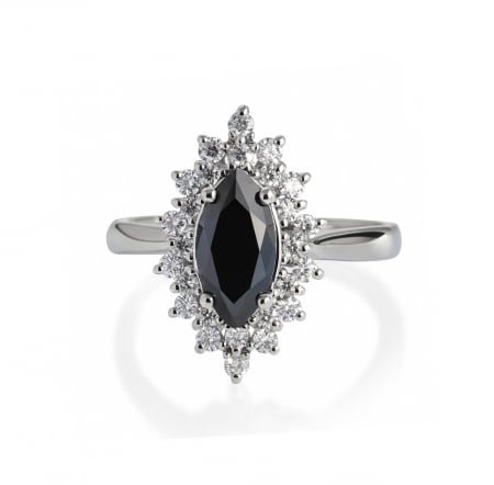 Inel Midnight Marquise Halo