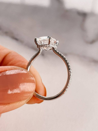 Cushion Hidden Halo Pave Setting 2,5 CT Ring [6]