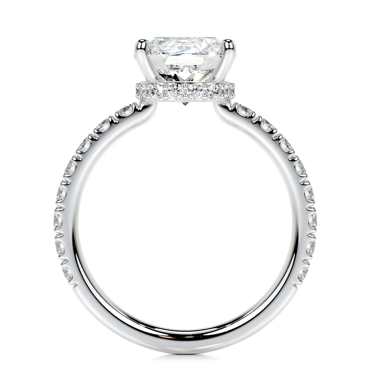 Inel Cushion Hidden Halo Pave Setting 2,5 CT [1]
