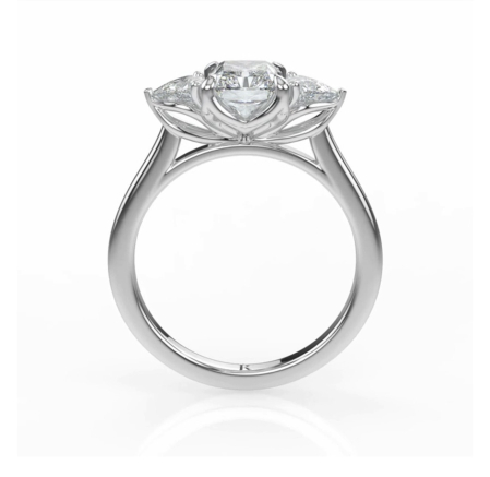 Radiant Lab-Ground Diamond and Trillion Diamond Engagement Ring | Trilogy [2]