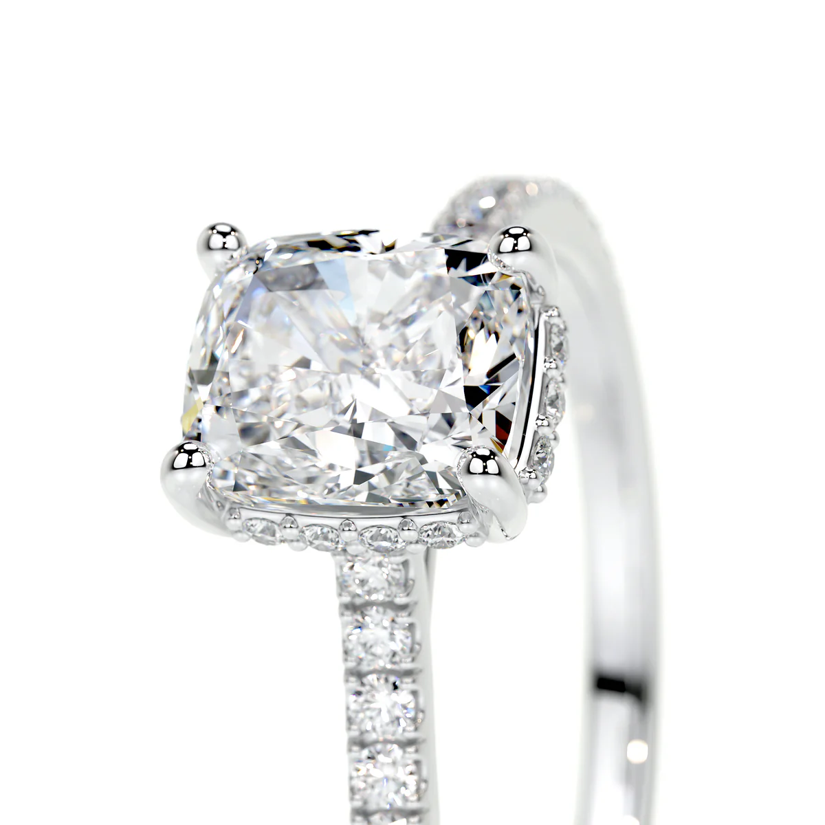 Inel Elongated Cushion Pave Setting 1,75 CT [2]