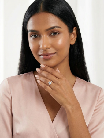 Inel Elongated Cushion Pave Setting 1,75 CT [6]