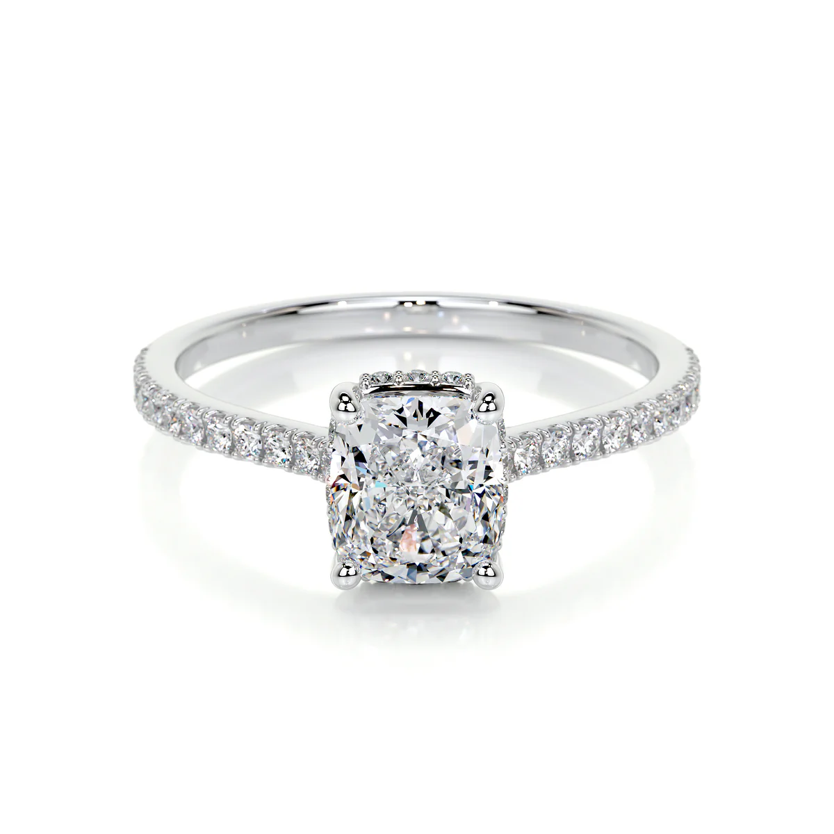 Inel Elongated Cushion Pave Setting 1,75 CT