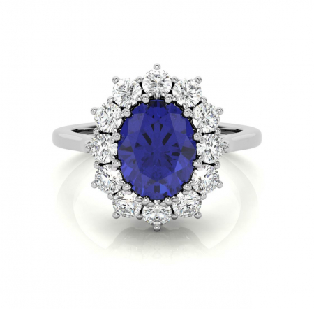 Inel Lady Di | Safir si Diamante de laborator