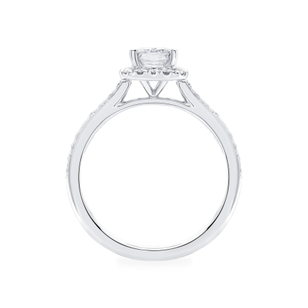 Inel de logodnă cu Moissanite Emerald si Halo 1 CT [3]