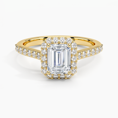Inel de logodnă cu Moissanite Emerald si Halo 1 CT [1]