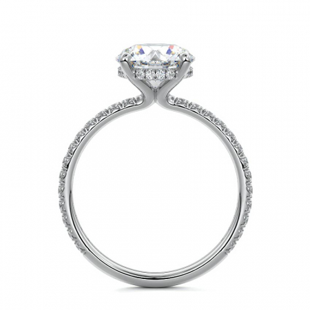 Inel Round Hidden Halo Band Pave 1,4 CT [3]