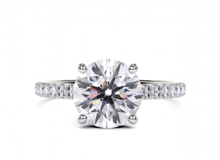 Inele de logodna - Inel Round Hidden Halo Band Pave 1,4 CT