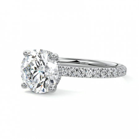 Inel Round Hidden Halo Band Pave 1,4 CT [1]