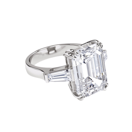 Inel Emerald set Tapered Baguette [1]