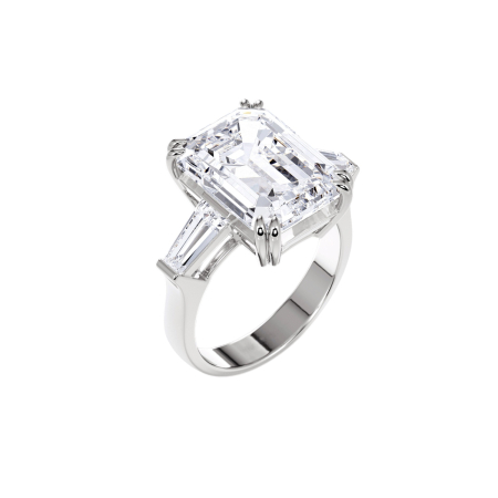 Inel Emerald set Tapered Baguette [2]