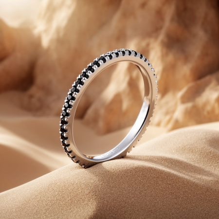 Inel argint eternity moissanite negre 1,6 mm [3]