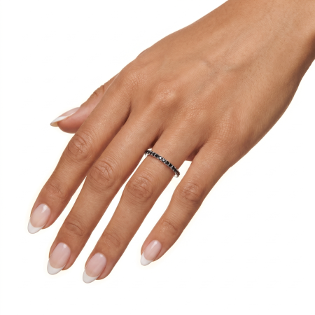 Inel argint eternity moissanite negre 1,6 mm [4]
