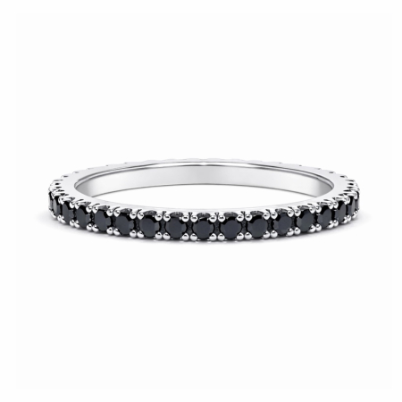 Inele - Inel argint eternity moissanite negre 1,6 mm