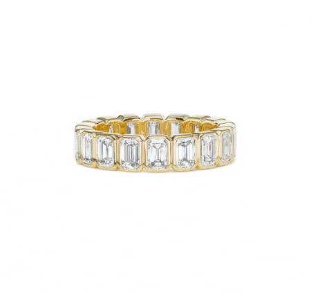 Inel Eternity Emerald Bezel