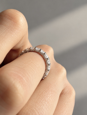 Inel Eternity cu Moissanite 2.6 CT - U-Prong Setting [9]