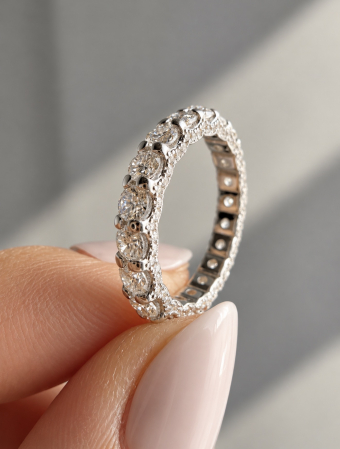 Inel Eternity cu Moissanite 2.6 CT - U-Prong Setting [6]