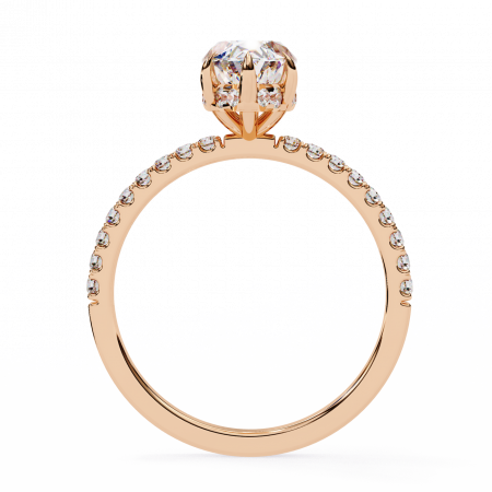 Inel Logodnă Moissanite Marchiz Hidden Halo D VVS | Argint [10]