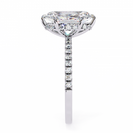 Inel Logodnă Moissanite Marchiz Hidden Halo D VVS | Argint [3]
