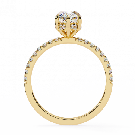Inel Logodnă Moissanite Marchiz Hidden Halo D VVS | Argint [6]