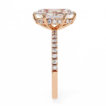 Inel Logodnă Moissanite Marchiz Hidden Halo D VVS | Argint [11]