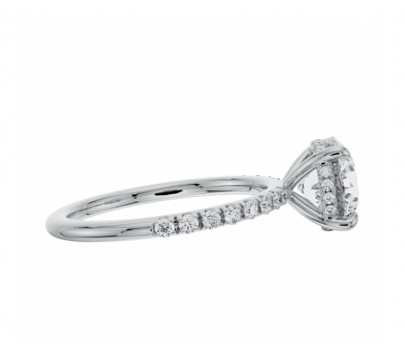 Inel de Logodnă cu Moissanite Rotund, Hidden Halo si Pave [1]