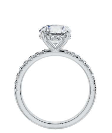 Inel de Logodnă cu Moissanite Rotund, Hidden Halo si Pave [3]