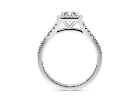 Inel de Logodnă cu Moissanite 1 CT D VVS și Moissanite secundare 0.8 Ct | Aur, Platina [1]