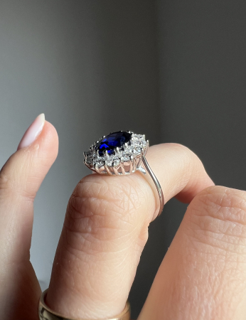 Inel Lady Di | Safir si Diamante de laborator [16]