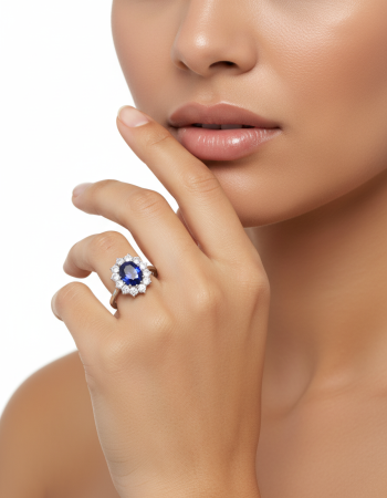 Inel Lady Di | Safir si Diamante de laborator [9]