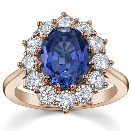 Inel Lady Di | Safir si Diamante de laborator [7]