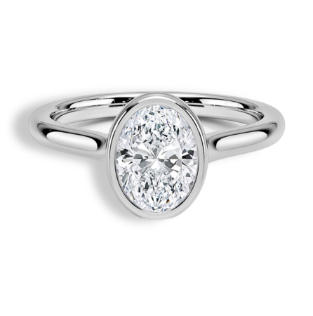 Diamante de laborator - Inel Luna Oval Bezel