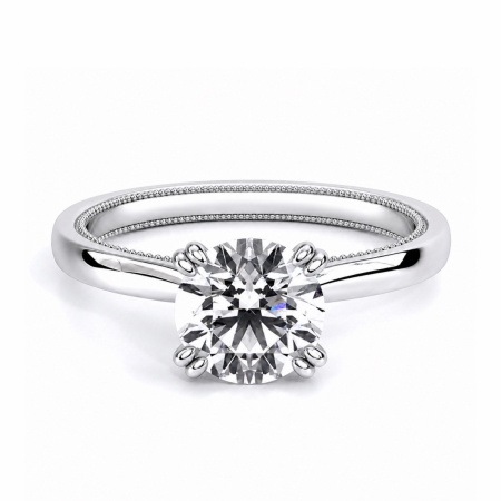 Vintage - Inel de logodna cu diamant de laborator rotund briliant D VVS și diamant de laborator princess 0,2 ct | Argint, aur sau platină.