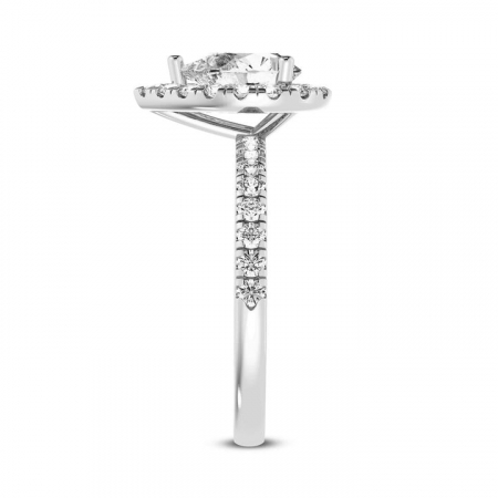 Inel Pear cut Halo Moissanite [1]