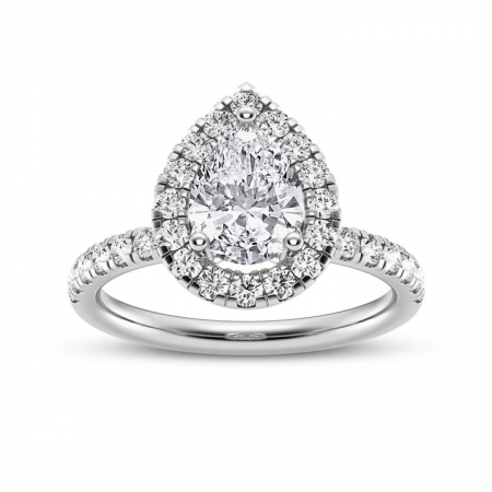 Inel Pear cut Halo Moissanite [3]