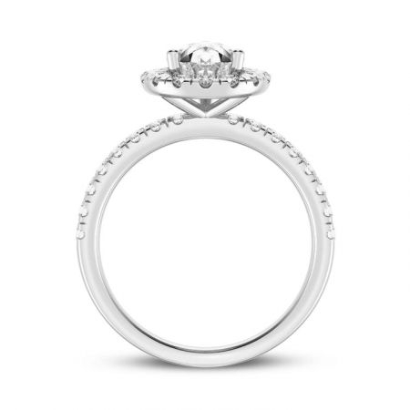 Inel Pear cut Halo Moissanite [2]