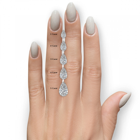 Inel Pear cut Halo Moissanite [8]
