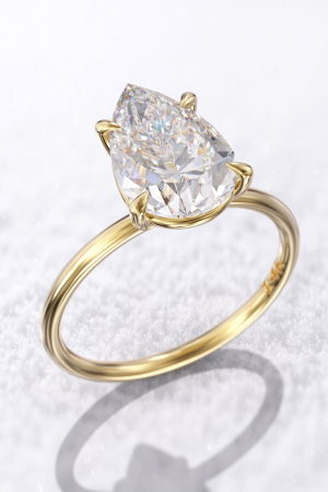 Inel logodna diamant de laborator lacrima briliant | Aur 10K 14K 18K sau Platina [3]